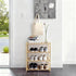 4 Small Shoe Rack, Multipurpose Tier Shoe Organizers RackSmall Bamboo Shelfs for Shoes, Plants, Books, Living Room