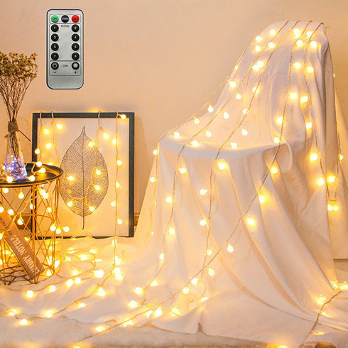 19.6FT 40LEDs ZIMINGU LED Ball String Lights, Globe Waterproof Fairy String Lights with Remote Control USB Powered