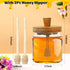 18oz Set, Loscarol Honey Pot with Dipper and Lid - Glass Honey Jar with Wooden Honey Dippers Stick Wide Mouth Honey