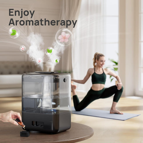 6L 26dB 50H CHIVALZ Humidifiers for Bedroom Large Room, Cool Mist Top Fill Humidifier with Essential Oil Diffuser