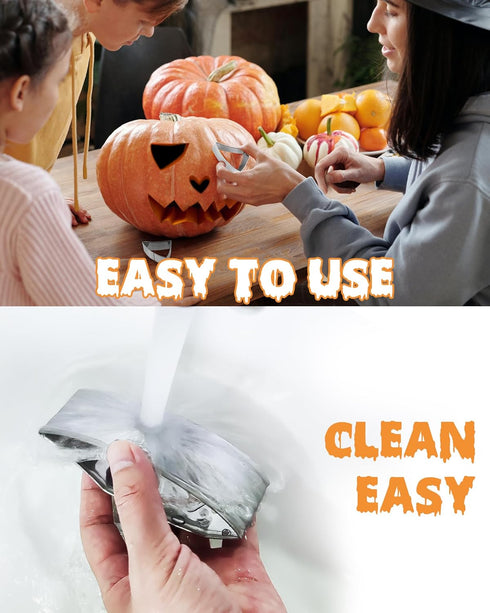 JUSTOTRY Pumpkin Carving Kit with Hammer, Safe for Kids, Durable Stainless Steel Non-knife Tools, 23 PCS
