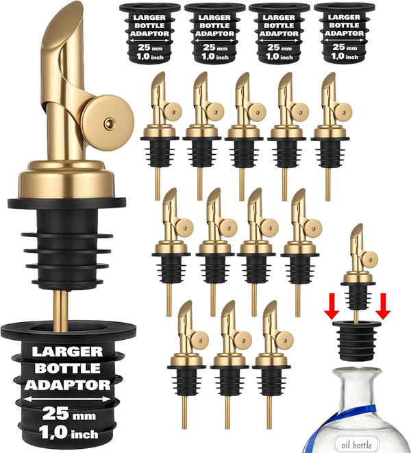 Olive Oil Pour Spout with Adapters, Oils Pourer for Olive Oil Dispenser