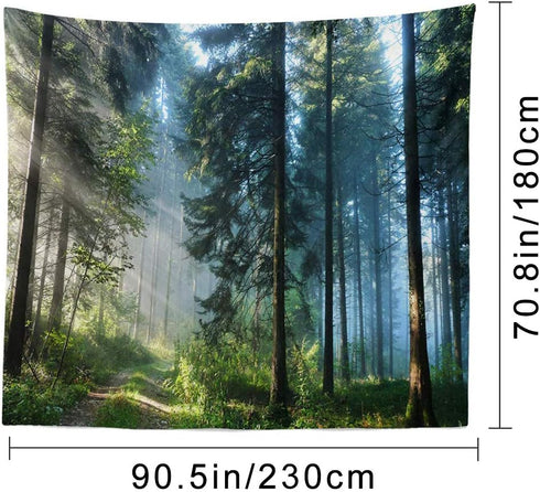 Llamazing Forest Tapestry - Magic Curtain for Living Room & Bedroom (Morning Forest, 90.5''L x 70.8''W) XL
