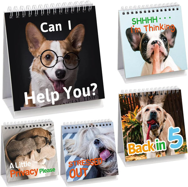 Fancy Land Funny Desk Signs for Dog Lovers - 30 Different Fun and Flip-Over Messages for Office Desk Accessories
