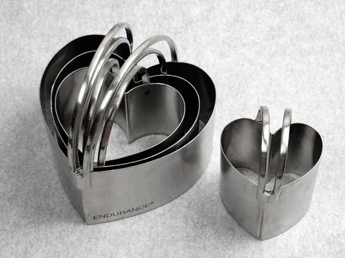 RSVP International Endurance Heart Shape Biscuit Cutters, Set of 4, Stainless Steel