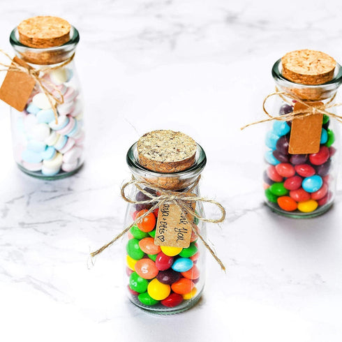 Otis Classic Set of 12 Small Glass Jars with Lids, Mini Bottles for Halloween Decorations, Party Favors
