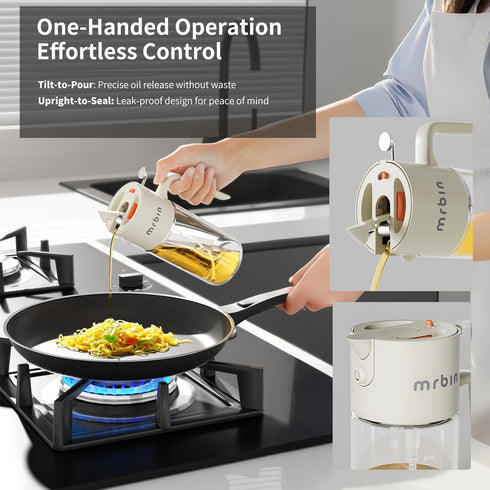 2 1 550ml 18.5oz MRBIN in Olive Oil Dispenser Spray and Pour, / Food Grade Glass Avocado Mist Bottle, Vinegar