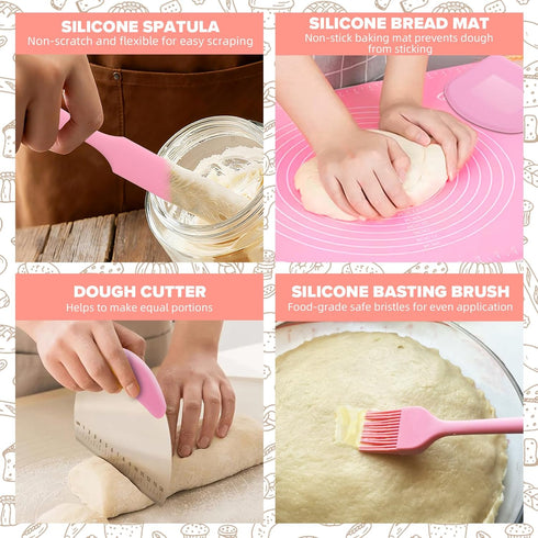 15 24 Oz Set RYTOXILO Sourdough Starter Kit, Pcs Sour Dough Bread Baking Supplies for Beginners with Glass Starter Jar