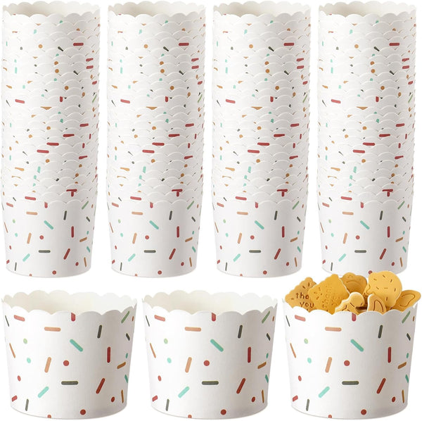 Uiifan 200 Pcs 6 oz Muffin Baking Paper Cups, Greaseproof Supplies for Cake Balls, Candies, Baking Paper Cups