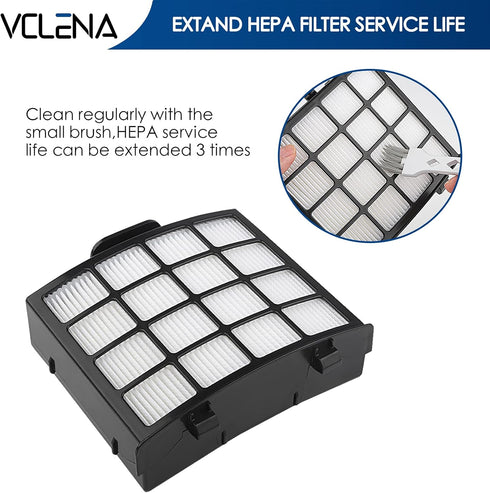 AZ2002 Vacuum Filters Replacement for Shark Vertex DuoClean PowerFin Upright Vacuum – 4 Foam, 4 Felt, 2 HEPA
