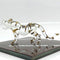 Tiger Miniature Figurines - Hand Blown Glass Art Animals Collectible Gift for Home Décor (Clear Gold)