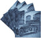 3dRose Early 1900S Pumper Fire Truck and Firemen Cyan-Ceramic Tile Coasters, Set of 4