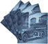 3dRose Early 1900S Pumper Fire Truck and Firemen Cyan-Ceramic Tile Coasters, Set of 4