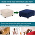 HFCNMY Ottoman Cover, Blue Medium - Stretch Velvet Square Slipcover for Living Room Storage Ottoman, Washable, Elastic