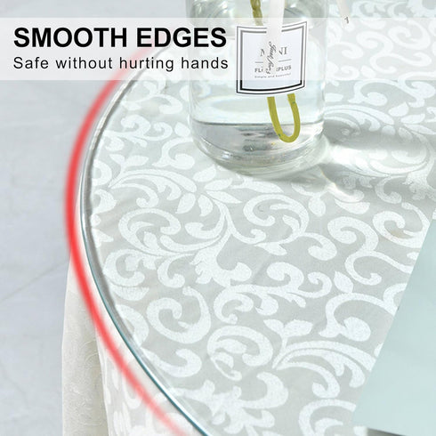20" 1/4'' (20 inch) Tempered Glass Table Top Round Transparent Table Surface Thick Pencil Polished Edge Multipurpose