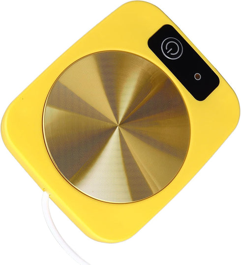 Smart Coffee Warmer USB Powered Portable Mug Warmer for Office Travel Home (Yellow)