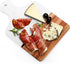 Marble and Acacia Wood Cutting Board, White Cheese Board with Handle, 13 x 8.5 Inch