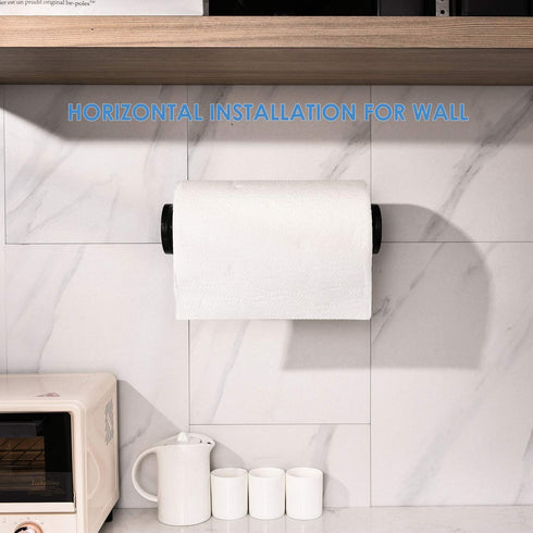simpletome ONE HAND TEAR Paper Towel Holder, Under Cabinet Adhesive or Drilling Installation, Black