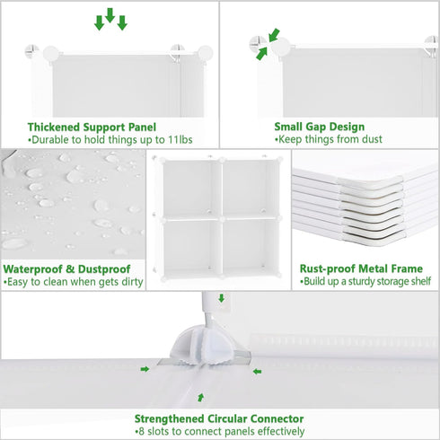 4-Cube Closet 24.8" 12.4" 24.8" UPCS04M C&AHOME Cube Storage Organizer, Shelves Units, Cabinet, DIY Plastic Modular