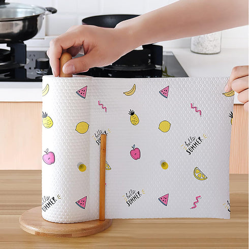 Countertop Bamboo Paper Towel Holder, Natural Bamboo Wooden Standing Paper Towel Holder, Free-Standing Kitchen Roll