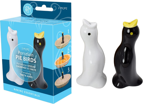 R&M International Set of 2 Black and White Pie Bird Vents