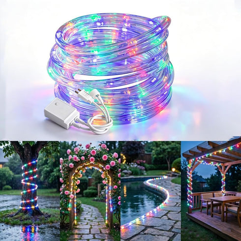20ft Rope Lights Outdoor, Connectable & Flexible Tube Lights with 8 Modes