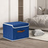 TYEERS Collapsible Storage Boxes, Washable Fabric Storage Bins with Lids, 14.9x9.8x9.8 inches, 2 Pack (Classic Blue)