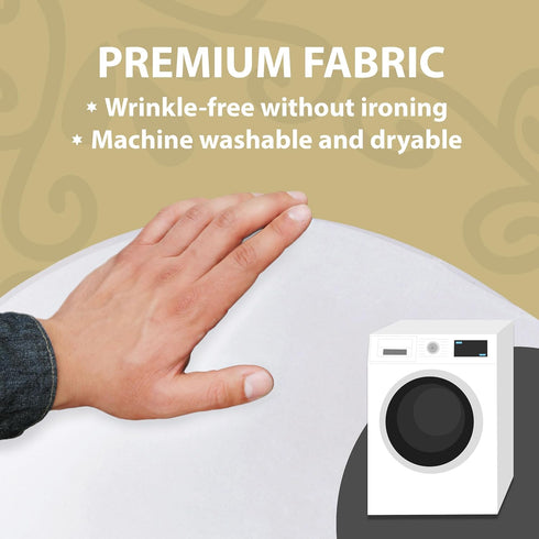 White Spandex Cocktail Tablecloth - 32 Inch Round x 30 Inch Tall Folding Cover Stretch