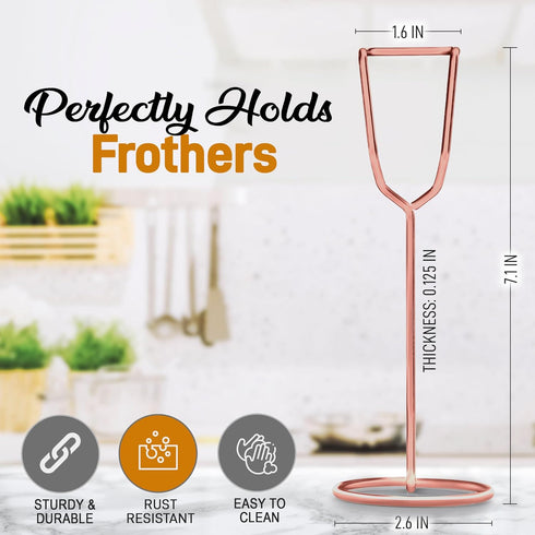 Zulay Kitchen Ultra Frother Stand - Heavy Duty Premium Holder for Milk Frothers, Rose Gold