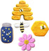 Bee Cookie Cutters 5-Pc. Set Made in the USA by Ann Clark, Bee, Beehive, Small Flower, Honeycomb, Honey Jar