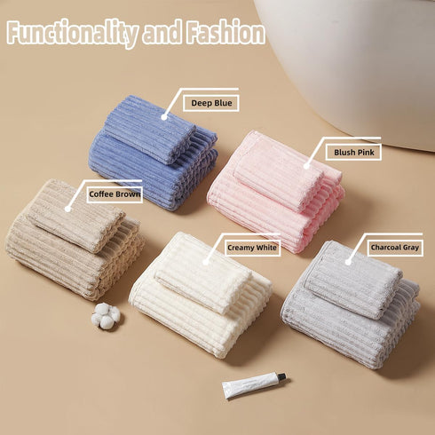 ysowyne 10 Set PCS Rainbow Coral Fleece Towels - Super Absorbent,Extra Large Size, Cost-Effective(Milk White, Deep
