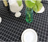 Bringsine Classic Rectangular Cotton Linen Table Cloth, Black Check Vintage Dinner Picnic Deco (36 X 36 Inch)