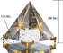 Waltz&F Crystal Sanskrit Pyramid with Pillars, Home Office Party Desk Decoration, 3.1'' Gold