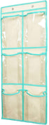 Over The Door Shoe Organizer: Hanging Narrow Closet Door Storage with Large Clear Pockets (6 POCKETS)