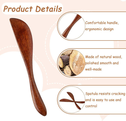6Pcs Wooden Butter Knife, 5.9 Inch Jelly Cheese Spreaders for Kitchen & Restaurant (6Pcs)