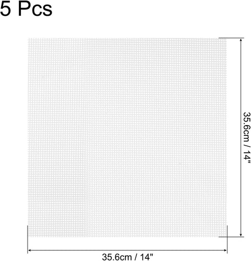 uxcell 14 x 14" Silicone Dehydrator Sheets, 5 Pcs Non-Stick Dehydrator Drying Mesh Reusable Fruit Dryer Mat for Food Dehydrator Fruit Dryer, White