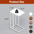WLIVE Side Table, C Shaped End Table for Couch, Sofa and Bed, Large Desktop C Table for Living Room, Bedroom, Creamy