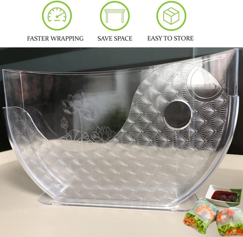 Rice Paper spring roll wrappers water bowl holder summer roll water bowl Water Bowl for soaking Rice Paper - egg rolls, making Fresh Spring Rolls (Rice Paper Not Included) by Mcvomv