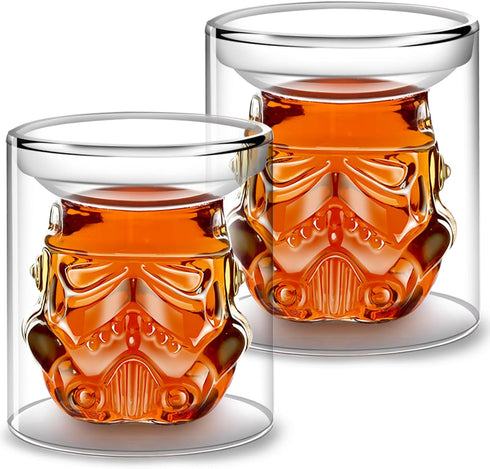 Creative Whisky Sobriety Glasses, 150ml Flask Carafe for Wine, Bourbon, Liquor, Vodka, Scotch - 2 pcs Gifts for Men