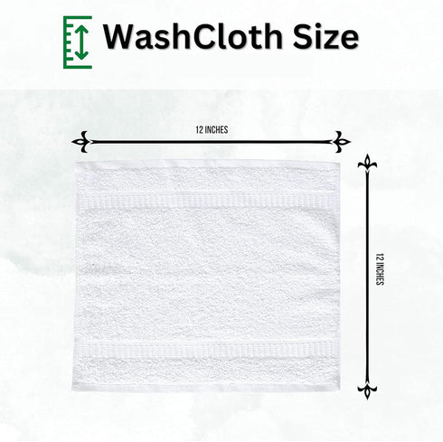 Set 48 Pack 12x12 Inches (12 12, 48) GOLD TEXTILES Premium White Washcloths - | - Ultra Soft, Highly Absorbent - Cotton