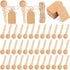 Baderke 50 Sets 3 Inch Mini Wooden Spoons Small Wooden Spoons Disposable