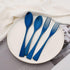 Luxury 18/10 Stainless Steel Matte Blue Flatware Set, Silverware Cutlery Utensil Set, Service for 1 (6-Piece)