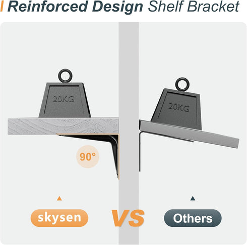Set 6, 15.7in White(fs-40-w) SKYSEN Floating Shelves for Wall of Wood Wall Shelf for Decor, Bathroom, Bedroom, Storage
