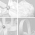 TRUE LOVE GIFT Ring Bearer Pillow and Wedding Flower Girl Basket Set, Pearl Rhinestones White Satin Lace
