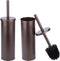 JS Jackson Supplies Sleek Toilet Brush and Holder with Metal Handle, Bronze, Pack of 2