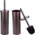 JS Jackson Supplies Sleek Toilet Brush and Holder with Metal Handle, Bronze, Pack of 2