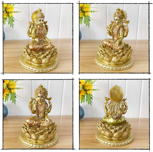 BangBangDa Hindu Goddess Lord Laxmi Statue - Lakshmi Indian God Home Office Temple Mandir Puja Items Figurine