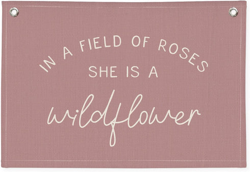 Wheatwin Girls Room Decor, Wildflower Nursery Decor, In a Field Full of Roses