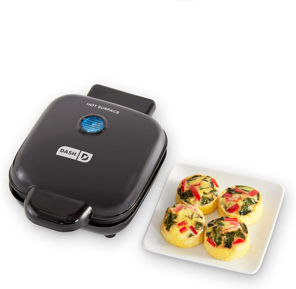 DASH Deluxe Egg Bite Maker with Silicone Molds, Keto & Paleo Friendly, (1 large, 4 mini) - Black for Breakfast
