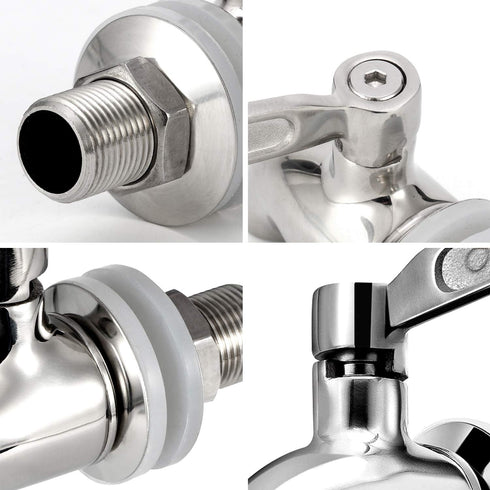 Oak Leaf Replacement Spigot for Beverage Dispenser, Stainless Steel Faucet, Food Grade, 2 Pack